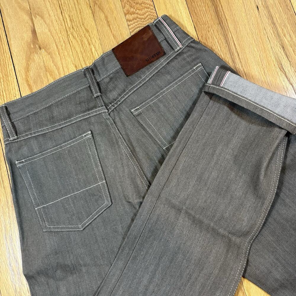 Gustin Selvedge Jeans California Slim Raw Men's 30 Brown Denim Made in USA #76